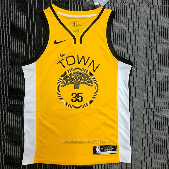 Camiseta Golden State Warriors Kevin Durant #35 Earned Amarillo